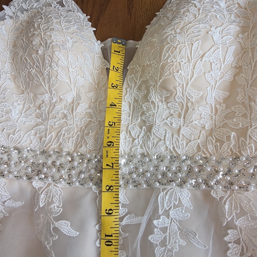 NWT Abao Wedding Elegant Lace and Tulle Dress White Cream Size 12 - Picture 13 of 16